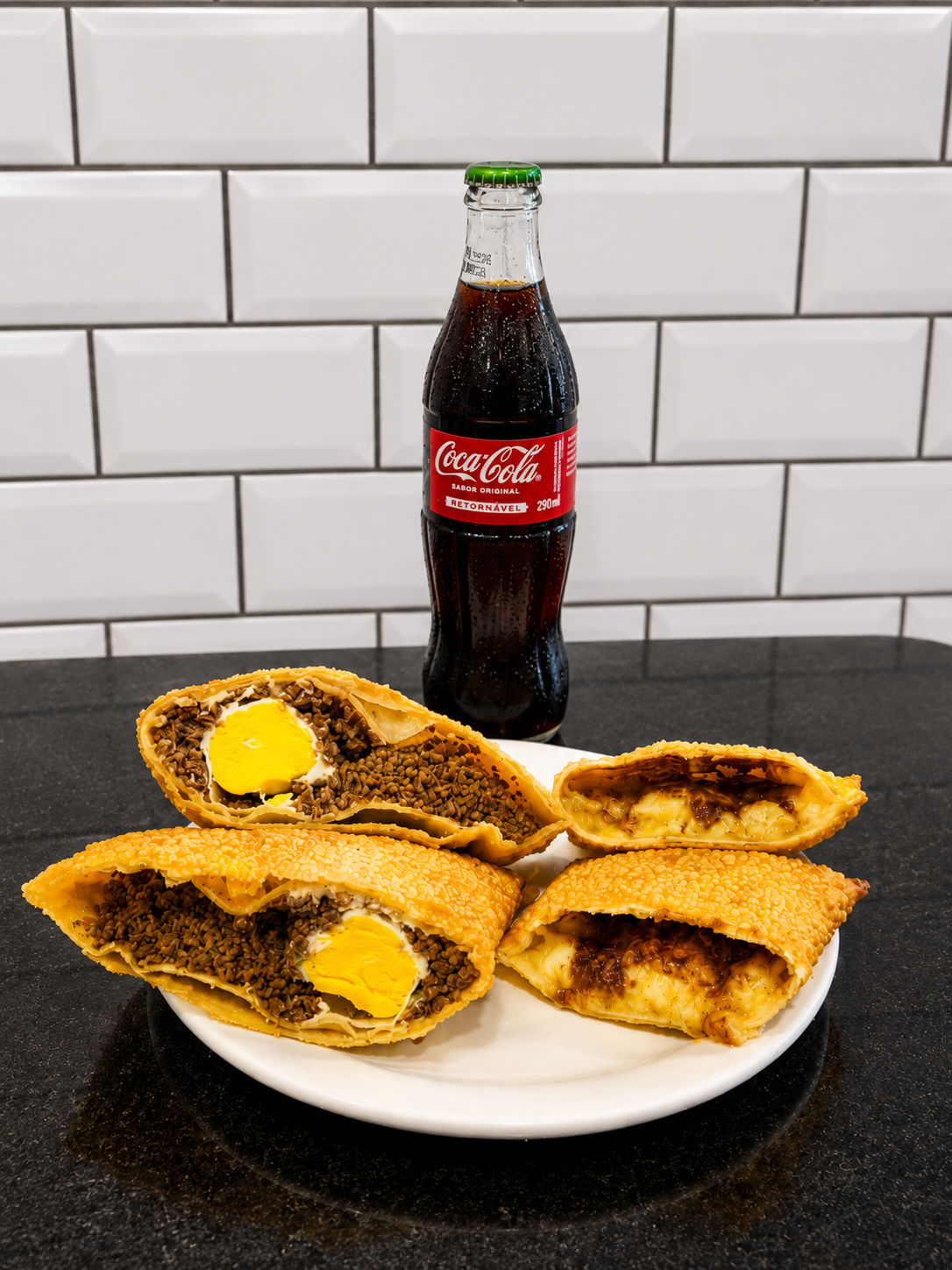 Meio Pastel de Banana com açúcar e canela do combo Brasil
