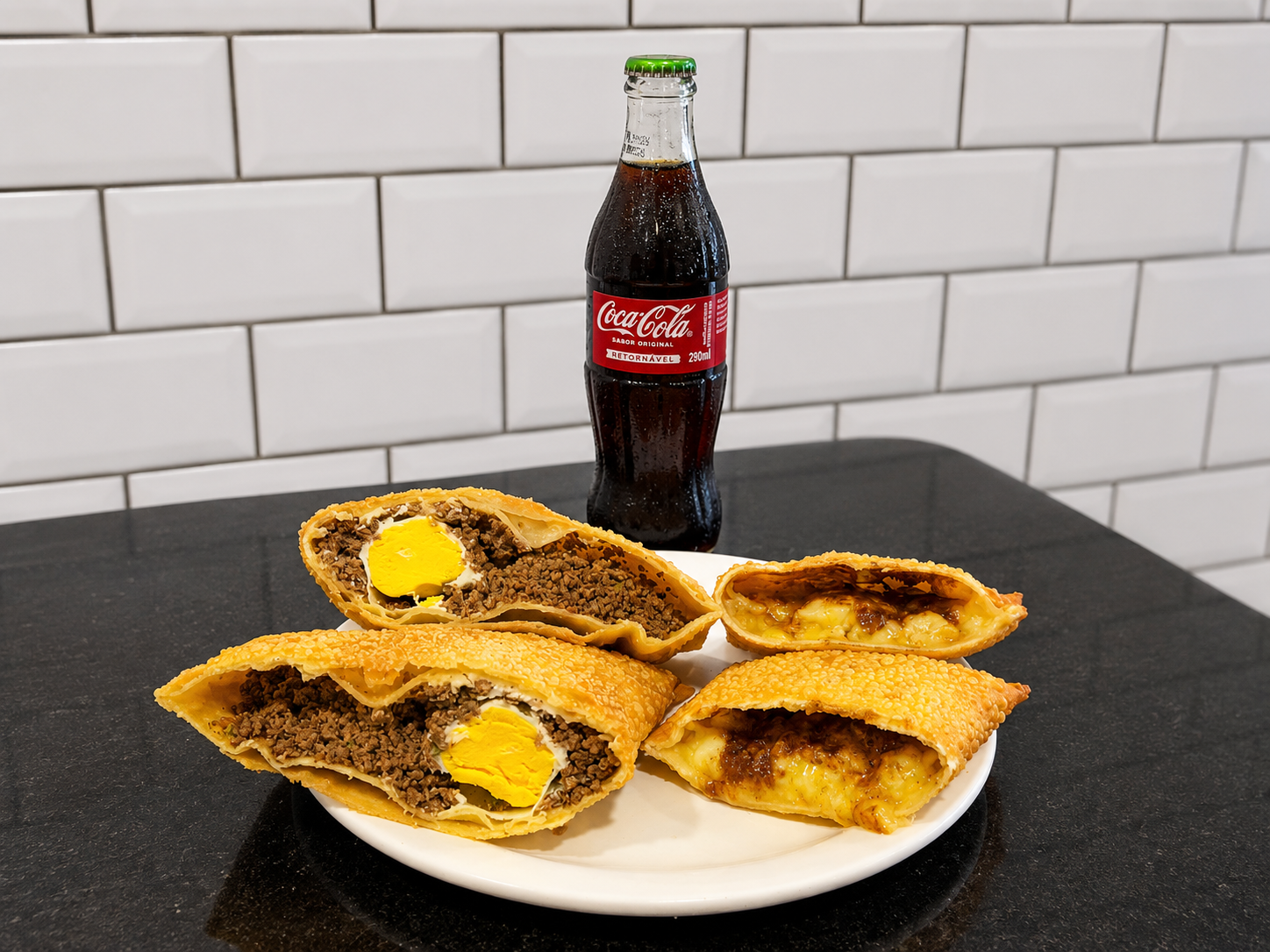 Pastel Especial Carne e Ovo do combo Brasil