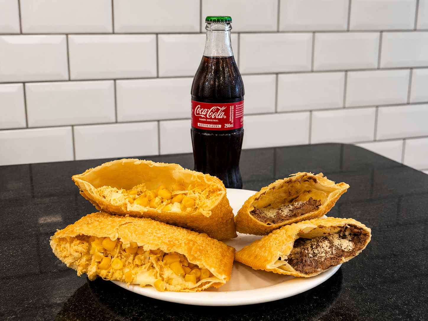 Pastel de Frango, Milho e Catupiri do combo Canadá