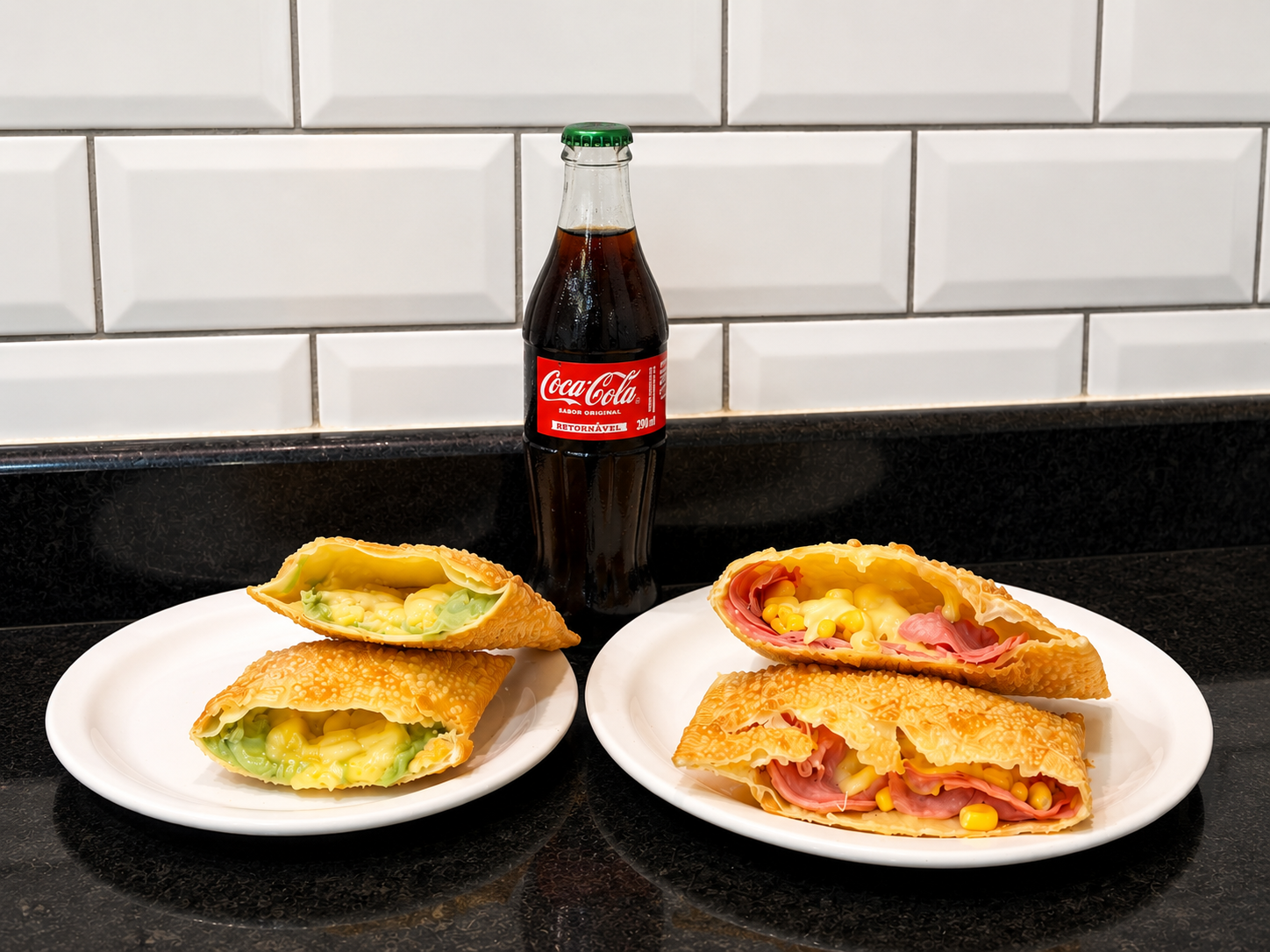 Pastel de Calabresa, Provolone e Milho do combo México