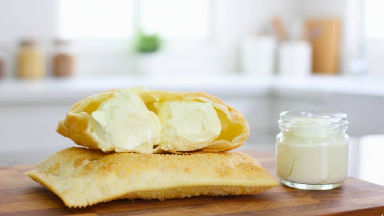 Pastel de catupiry vegetariano - Pastelaria Brasileira Curitiba